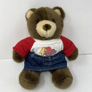 Vintage Build A Bear Brown Teddy 13" Plush Denim Skirt Outfit Classic Toy 1997